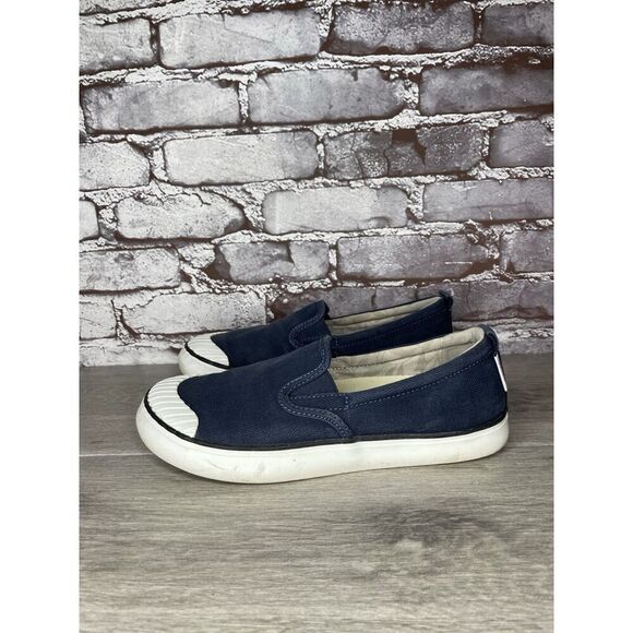 Keen Elsa Navy Blue Canvas Fabric White Slip On Shoes Women’s Sz 9M US/39.5EU - Picture 1 of 16